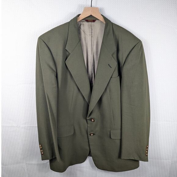 Corbin 46R Green Blazer Sport Coat Men Two Button USA Union Vintage Dillard’s - Picture 1 of 9